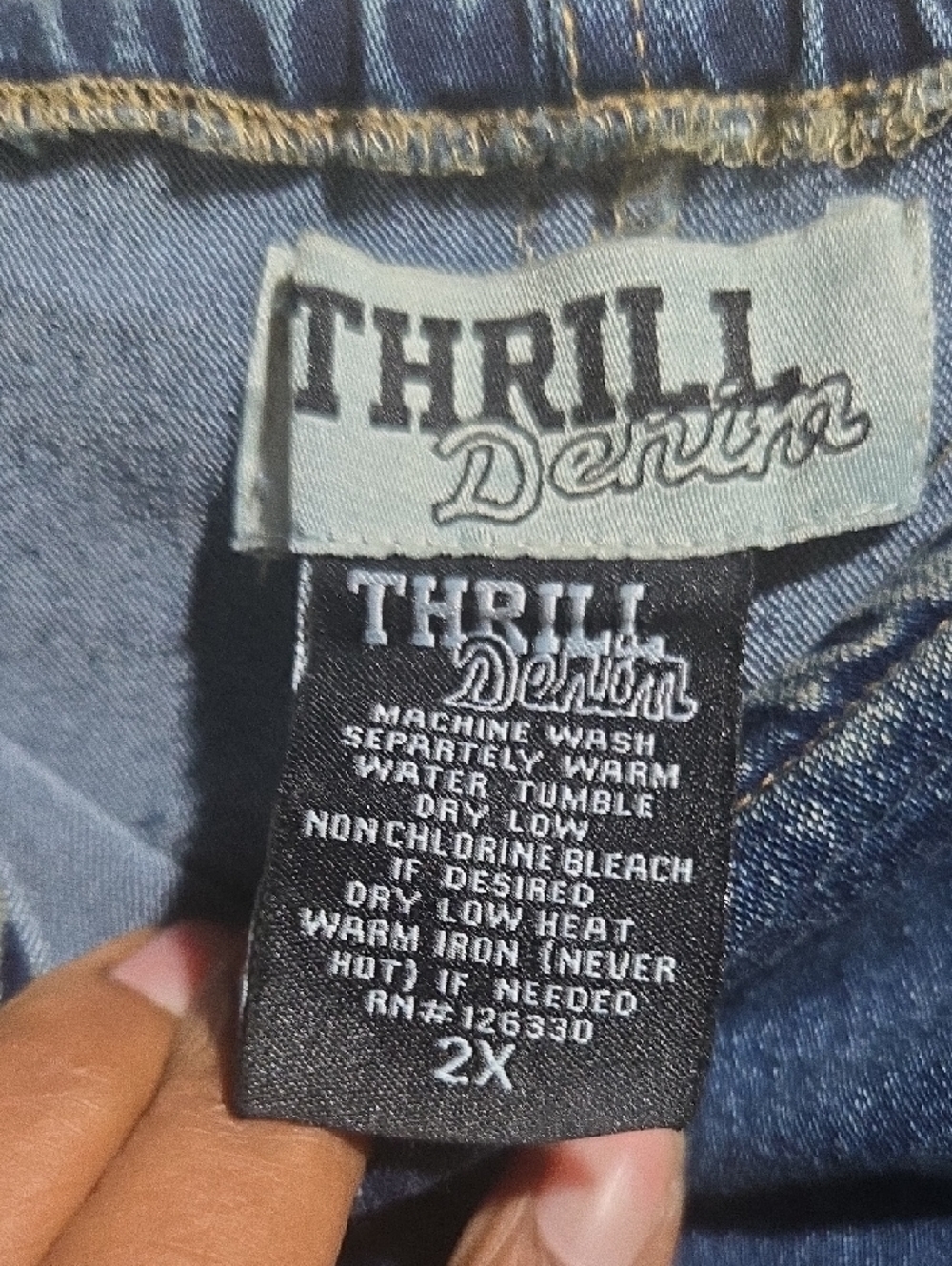 Thrill Denim Fringe Maxi Top - Dark Blue - Picture 2 of 4
